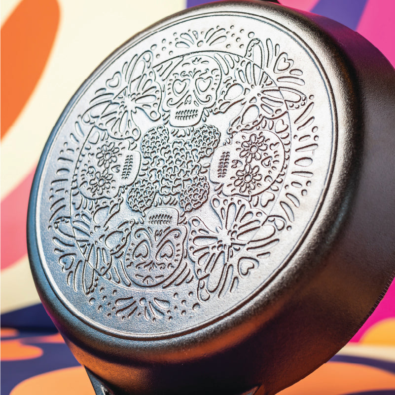 Lodge Castiron - 12 Inch Seasoned Cast Iron Butterfly Sugar Skull Skillet - Image 4