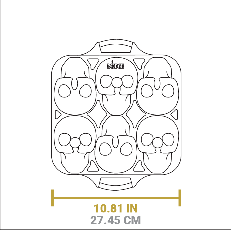 Lodge Ironware - Skull Mini Cake Pan - Image 9
