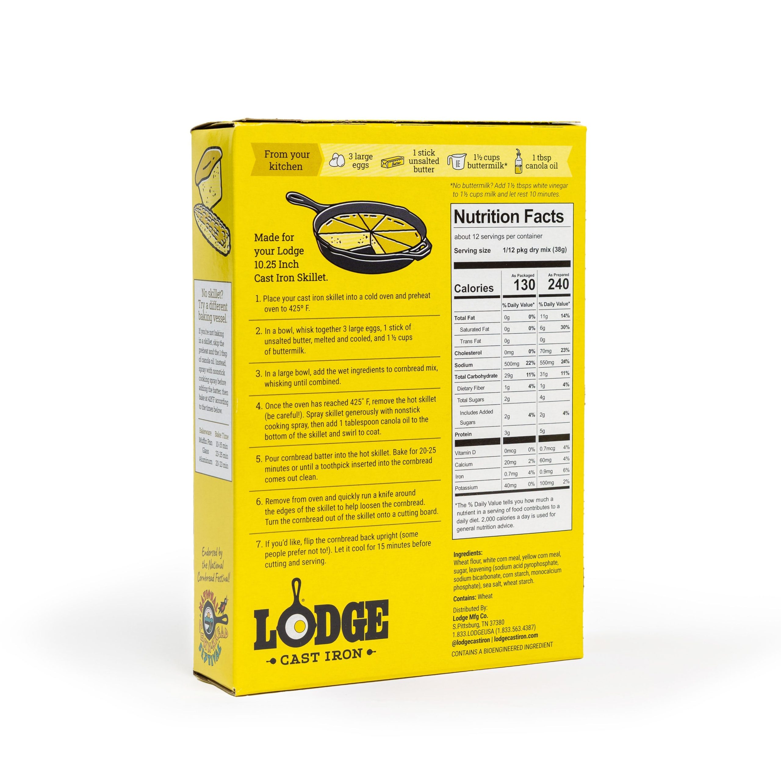 Lodge Castiron - True Southern Skillet Cornbread Mix - Image 3