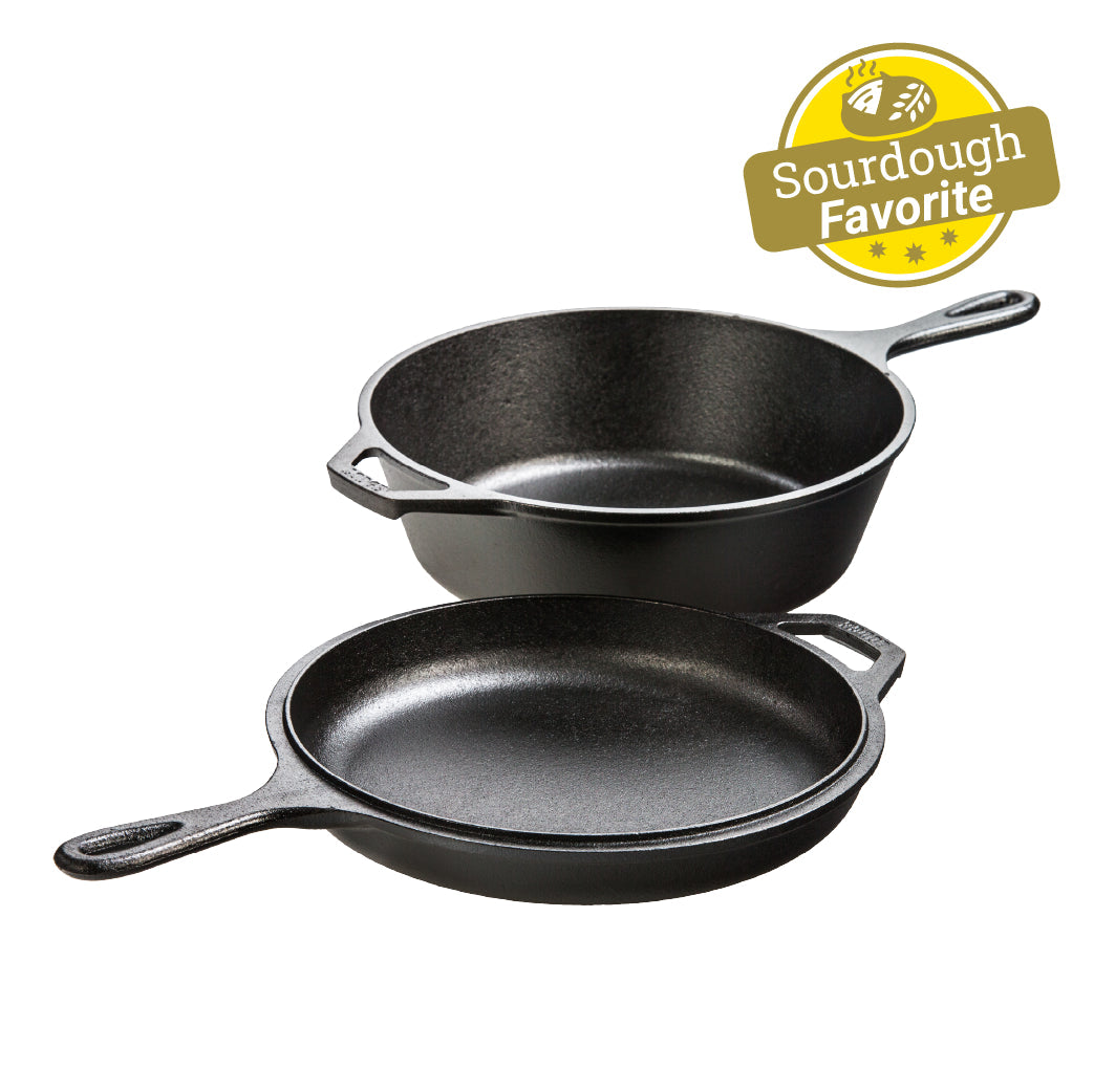 Lodge Castiron - 3.2 Quart Seasoned Cast Iron Combo Cooker