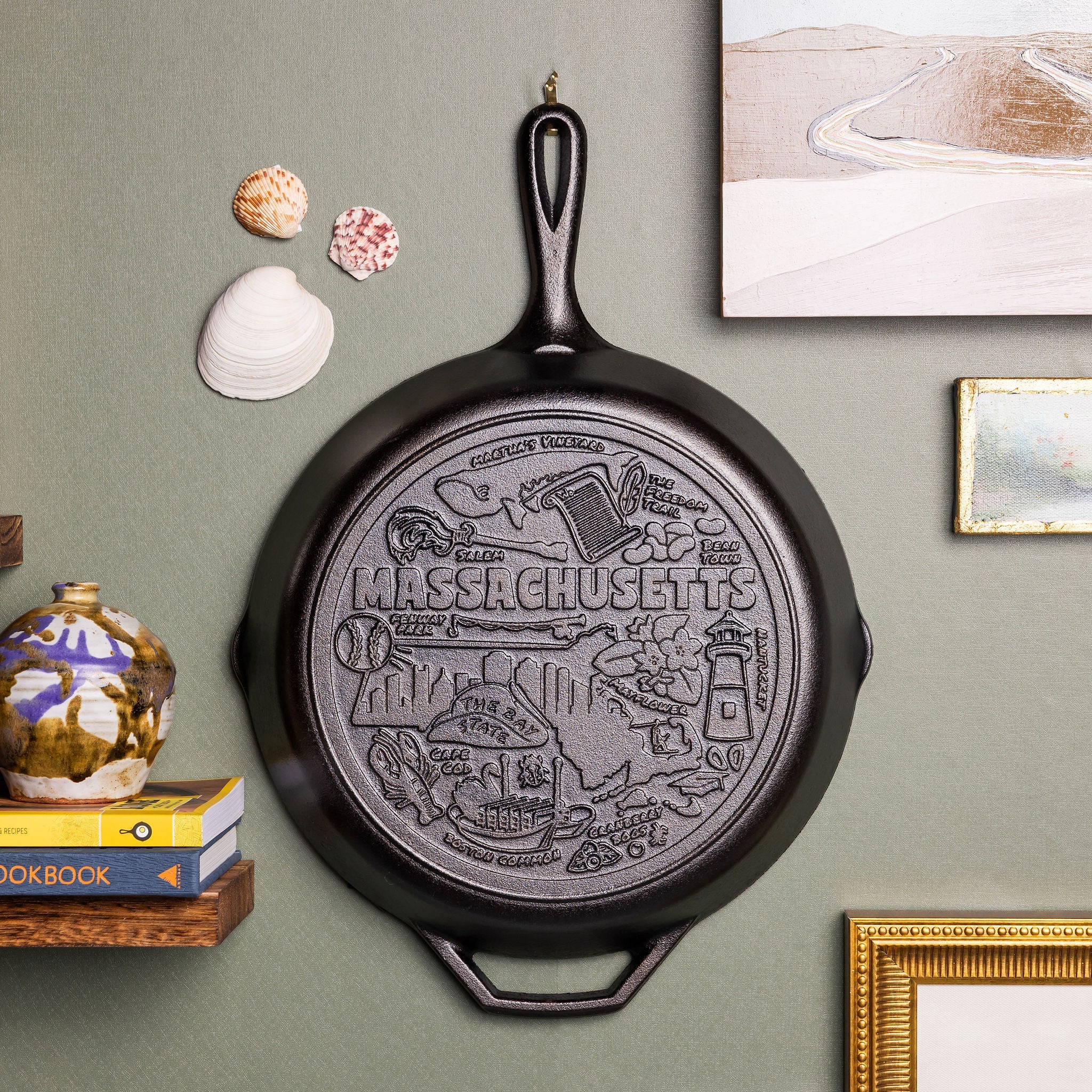 Lodge Castiron - American Road Trip: 12 Inch Seasoned Cast Iron Skillet, Massachusetts - Image 2