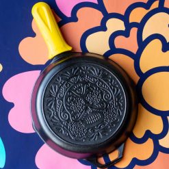 Alternative view of Lodge Ironware - Seasoned Cast Iron Sugar Skull Skillet with Deluxe Handle Holder