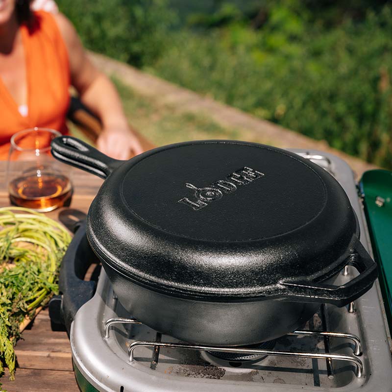 Lodge Castiron - 3.2 Quart Seasoned Cast Iron Combo Cooker - Image 7